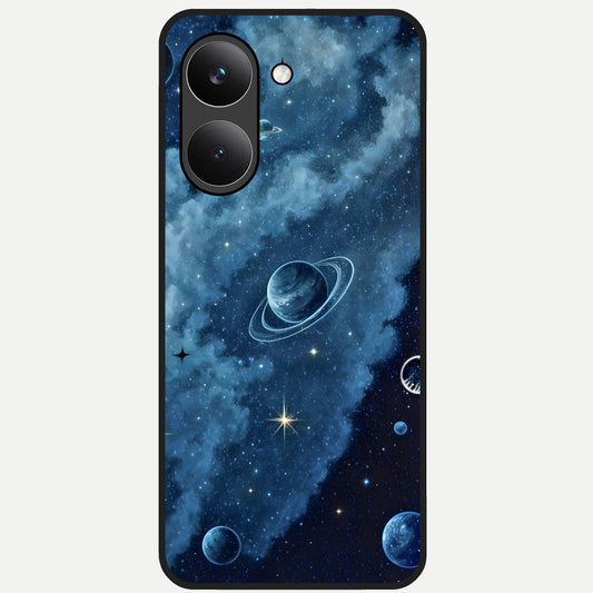  Galaxy Dream Space Glass Case For Poco X8 Pro back cover – full design glossy printed glass finish