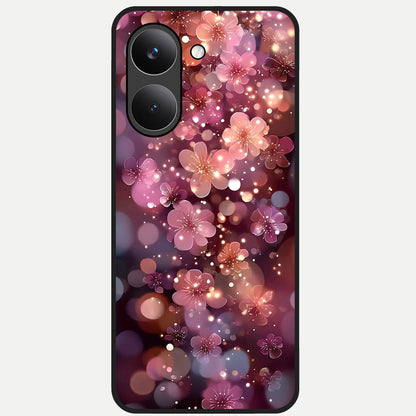  Glowing Petal Bliss Glass Case For Poco X8 Pro back cover – full design glossy printed glass finish