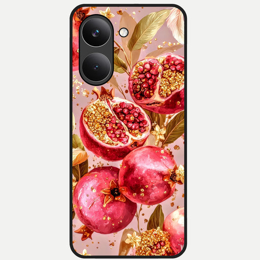  Golden Bloom Glow Glass Case For Poco X8 Pro back cover – full design glossy printed glass finish