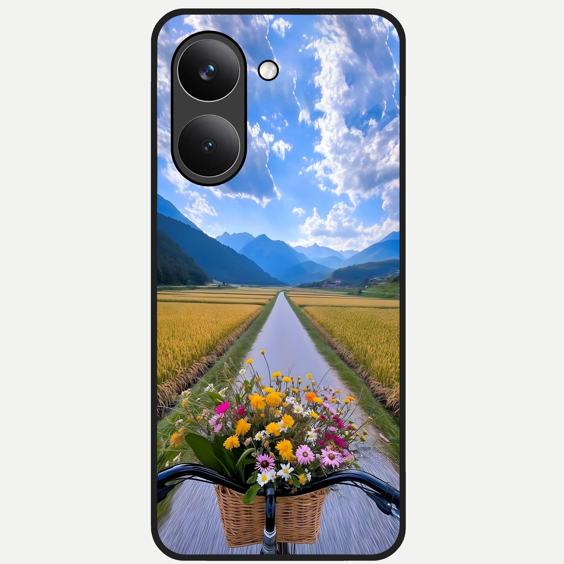  Golden Field Journey Glass Case For Poco X8 Pro back cover – full design glossy printed glass finish