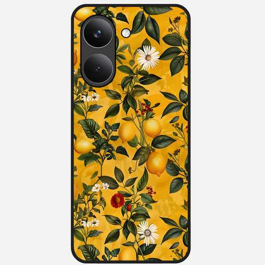  Golden Lemon Field Glass Case For Poco X8 Pro back cover – full design glossy printed glass finish