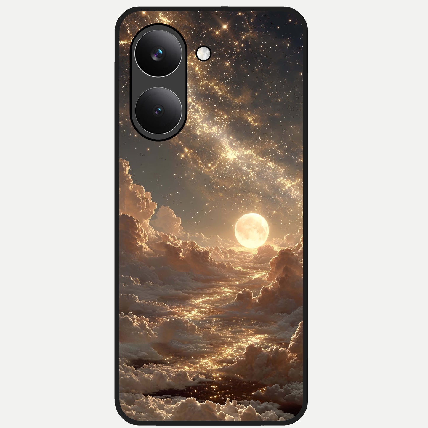 Golden Sky Dream Glass Case For Poco X8 Pro back cover – full design glossy printed glass finish