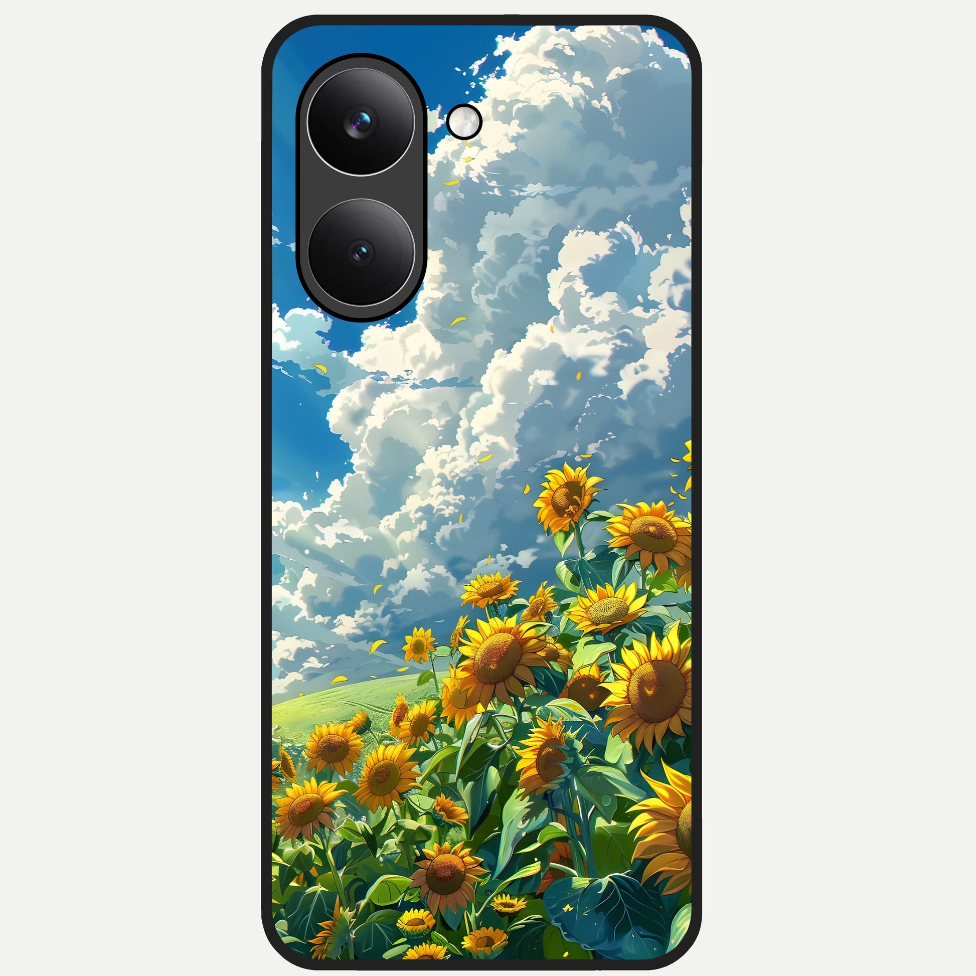  Golden Sun Glory Glass Case For Poco X8 Pro back cover – full design glossy printed glass finish