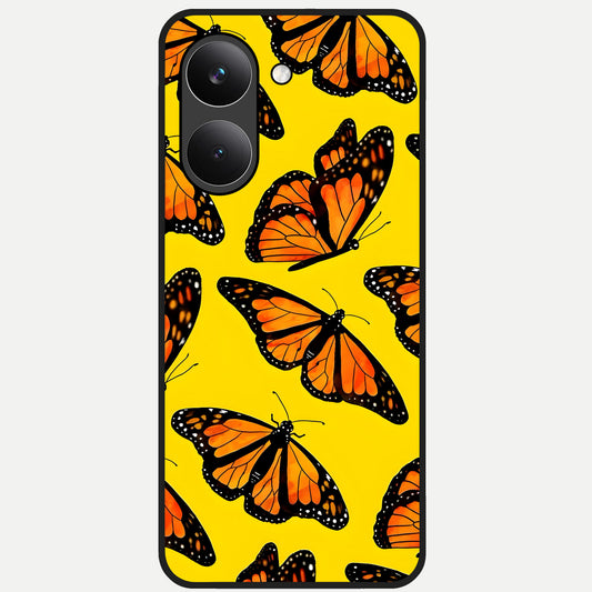  Golden Wing Flight Glass Case For Poco X8 Pro back cover – full design glossy printed glass finish
