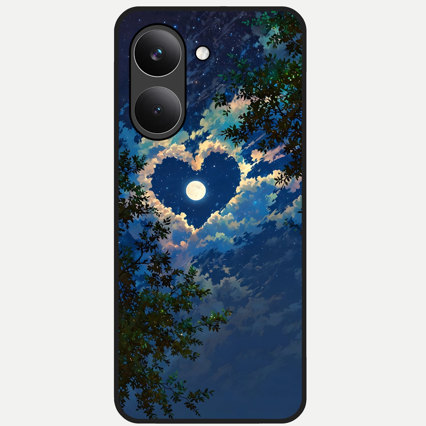  Heart With Moon Sky Glass Case For Poco X8 Pro back cover – full design glossy printed glass finish