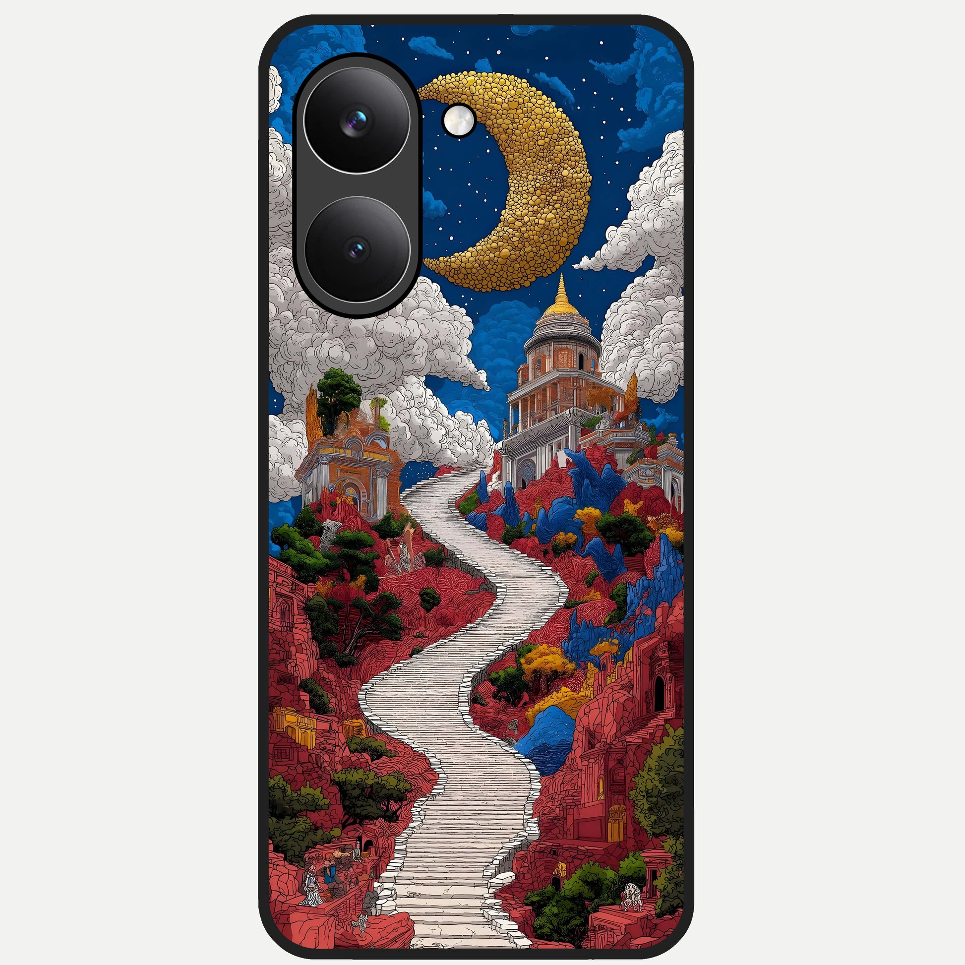  Heavenly Moon Path Glass Case For Poco X8 Pro back cover – full design glossy printed glass finish