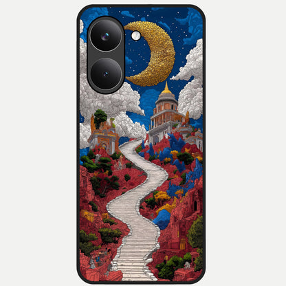  Heavenly Moon Path Glass Case For Poco X8 Pro back cover – full design glossy printed glass finish