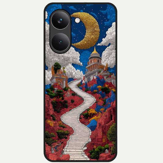 Heavenly Moon Path Glass Case For Poco X8 Pro back cover – full design glossy printed glass finish