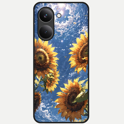  Heavenly Sunflower Rise Glass Case For Poco X8 Pro back cover – full design glossy printed glass finish