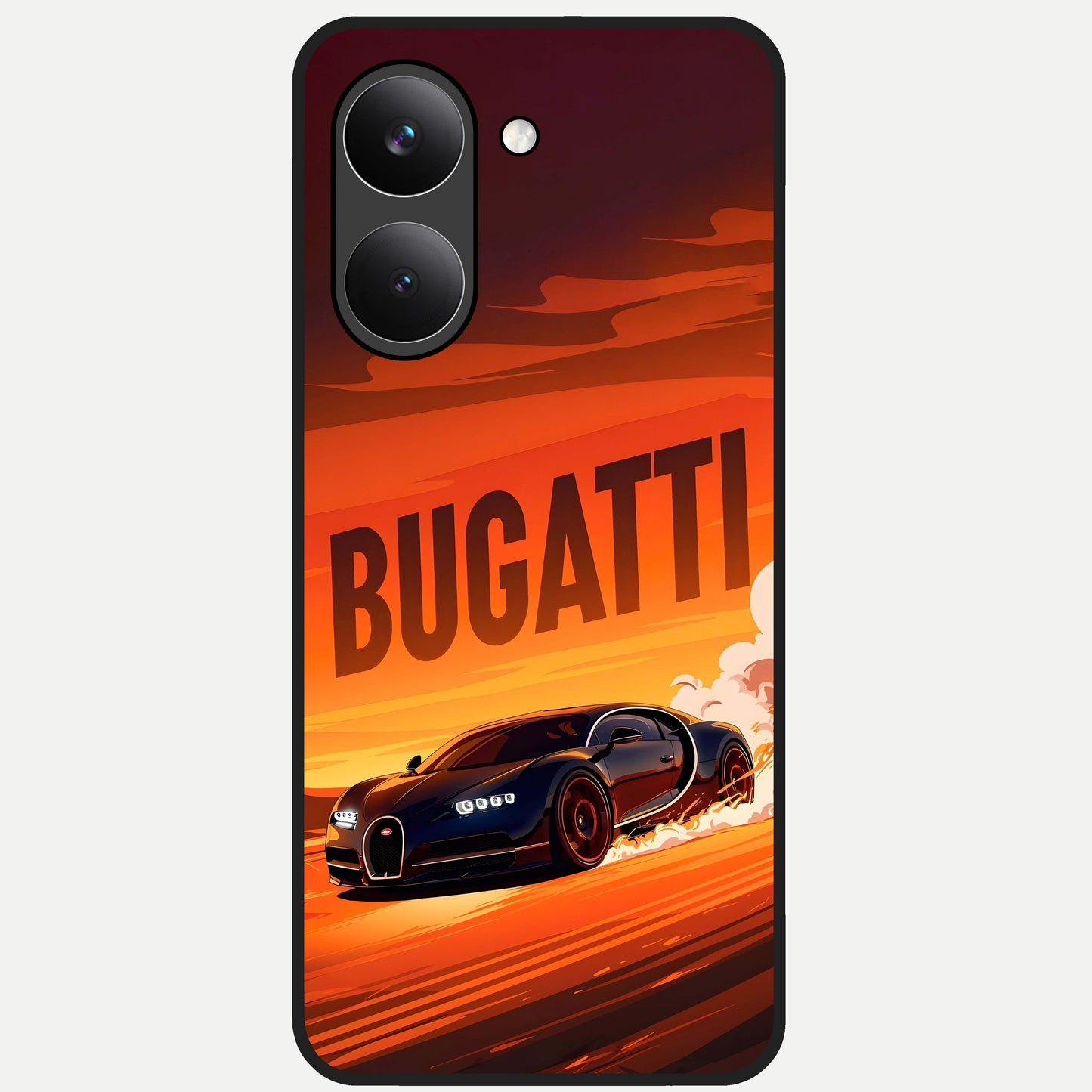  Inferno Bugatti Storm Glass Case For Poco X8 Pro back cover – full design glossy printed glass finish