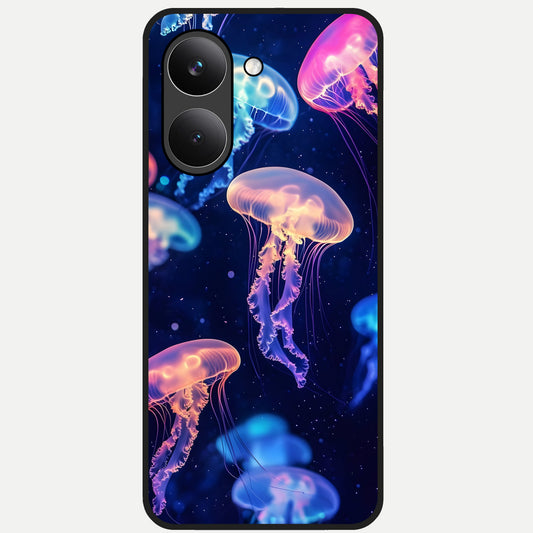  Jellyfish Pattern Glass Case For Poco X8 Pro back cover – full design glossy printed glass finish