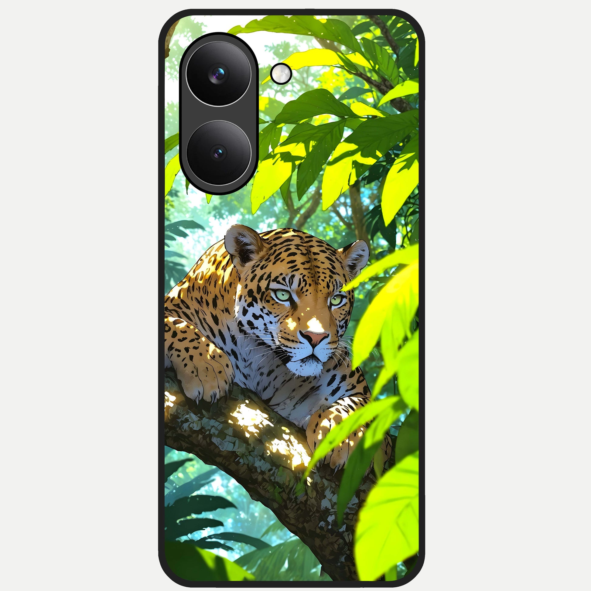  Leopard in Jungle Glass Case For Poco X8 Pro back cover – full design glossy printed glass finish