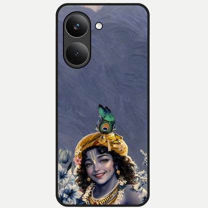  Lord Krishna Glass Case For Poco X8 Pro back cover – full design glossy printed glass finish