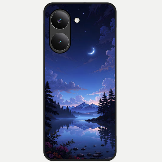  Midnight Lake Peace Glass Case For Poco X8 Pro back cover – full design glossy printed glass finish