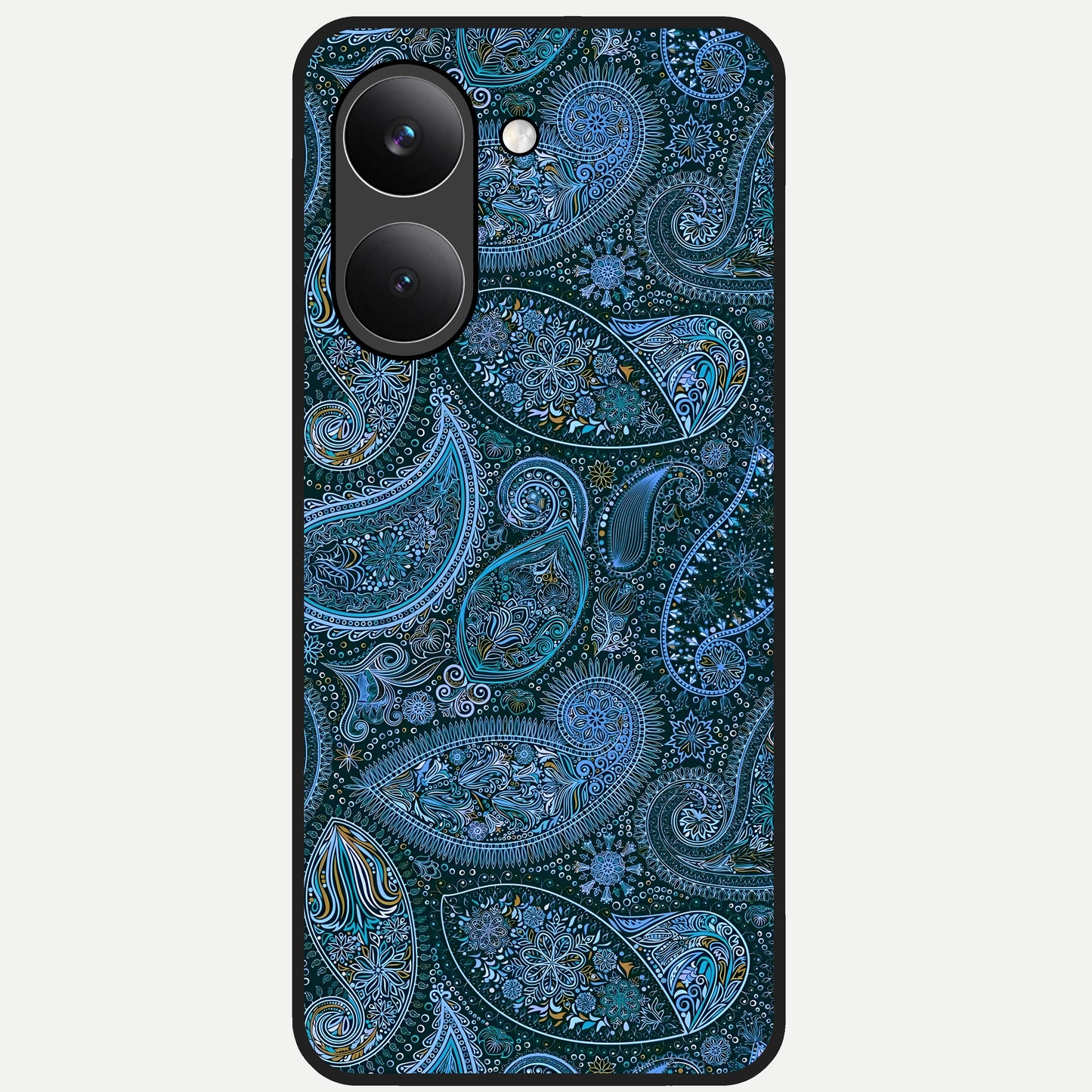  Midnight Paisley Glow Glass Case For Poco X8 Pro back cover – full design glossy printed glass finish