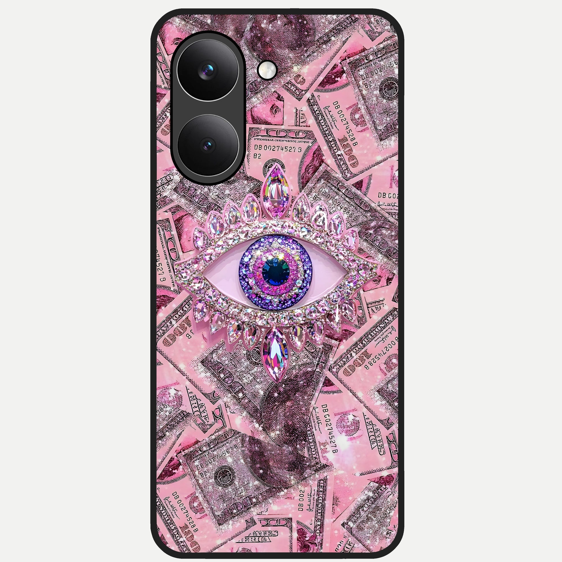  Money Eye Luxe Glass Case For Poco X8 Pro back cover – full design glossy printed glass finish
