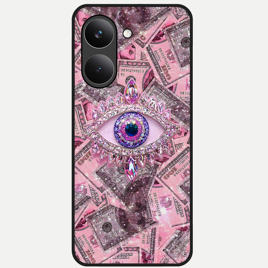  Money Eye Luxe Glass Case For Poco X8 Pro back cover – full design glossy printed glass finish