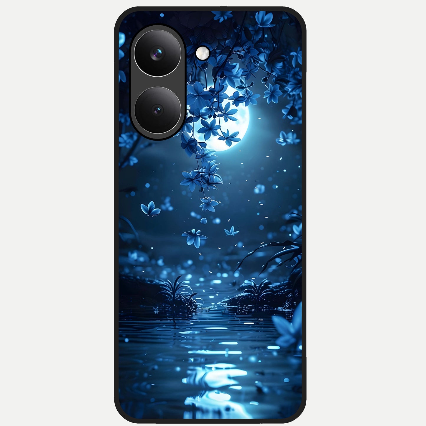  Moonlight Petal Dream Glass Case For Poco X8 Pro back cover – full design glossy printed glass finish