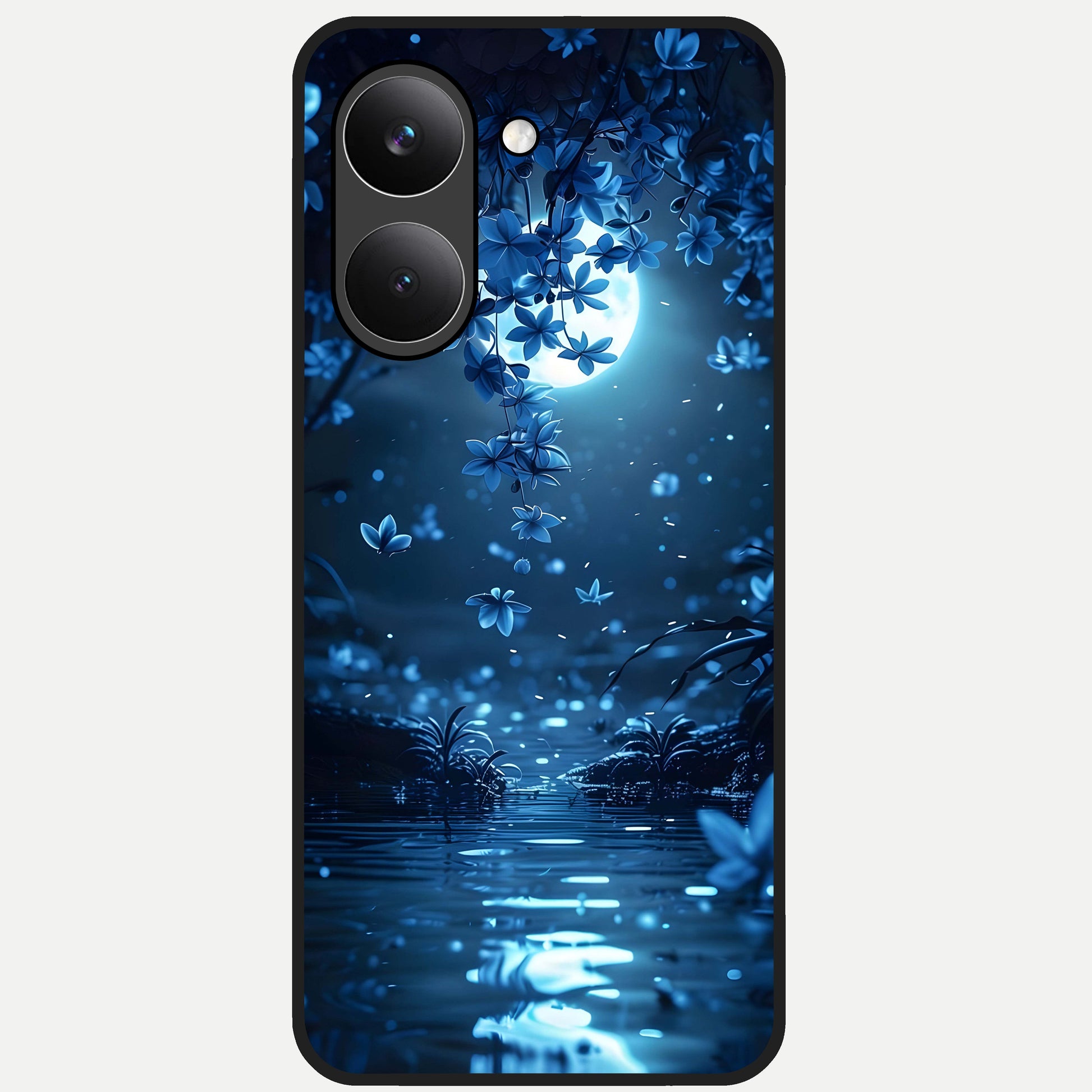 Moonlight Petal Dream Glass Case For Poco X8 Pro back cover – full design glossy printed glass finish