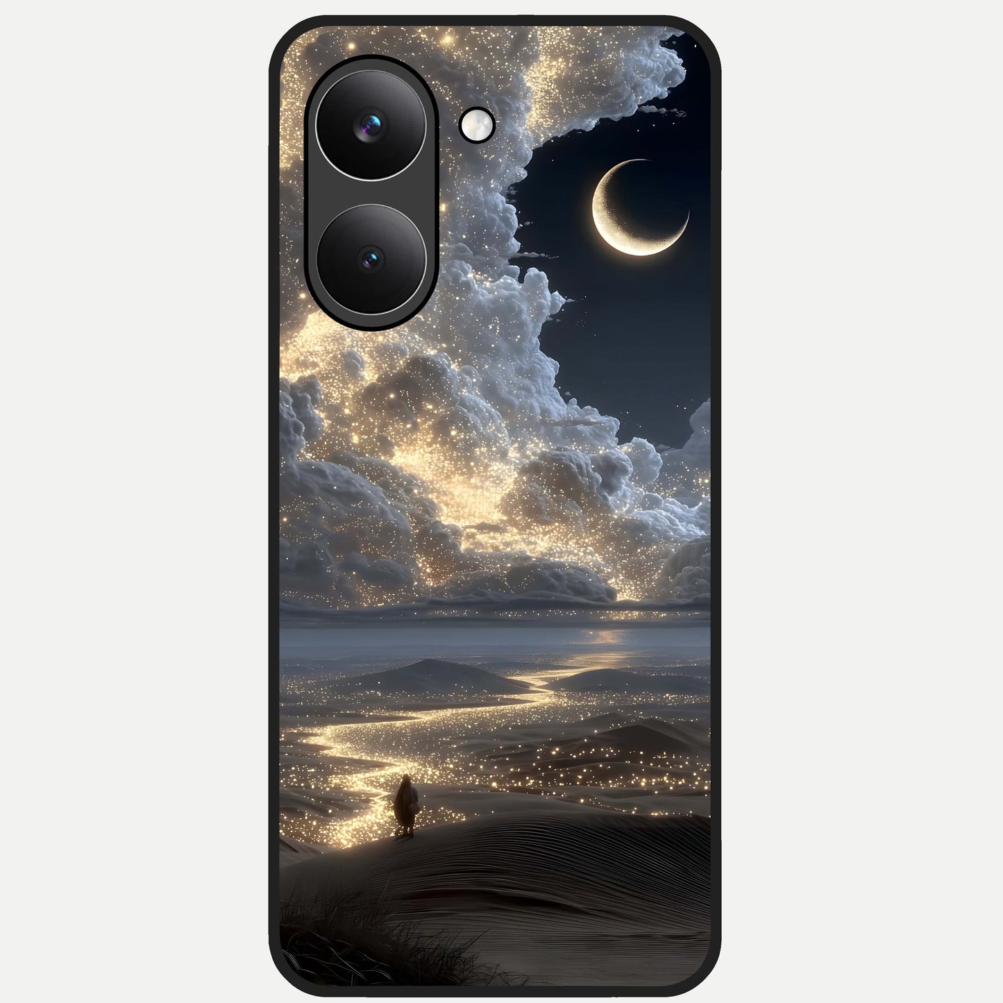 Moonlight Spark Path Glass Case For Poco X8 Pro back cover – full design glossy printed glass finish