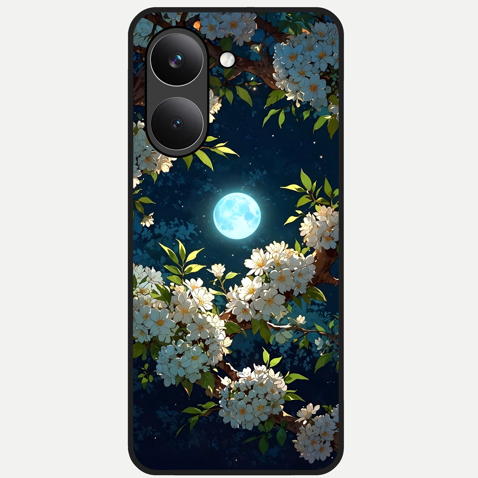  Moonlit Blossom Dream Glass Case For Poco X8 Pro back cover – full design glossy printed glass finish