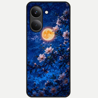  Moonlit Blossoms Night Glass Case For Poco X8 Pro back cover – full design glossy printed glass finish