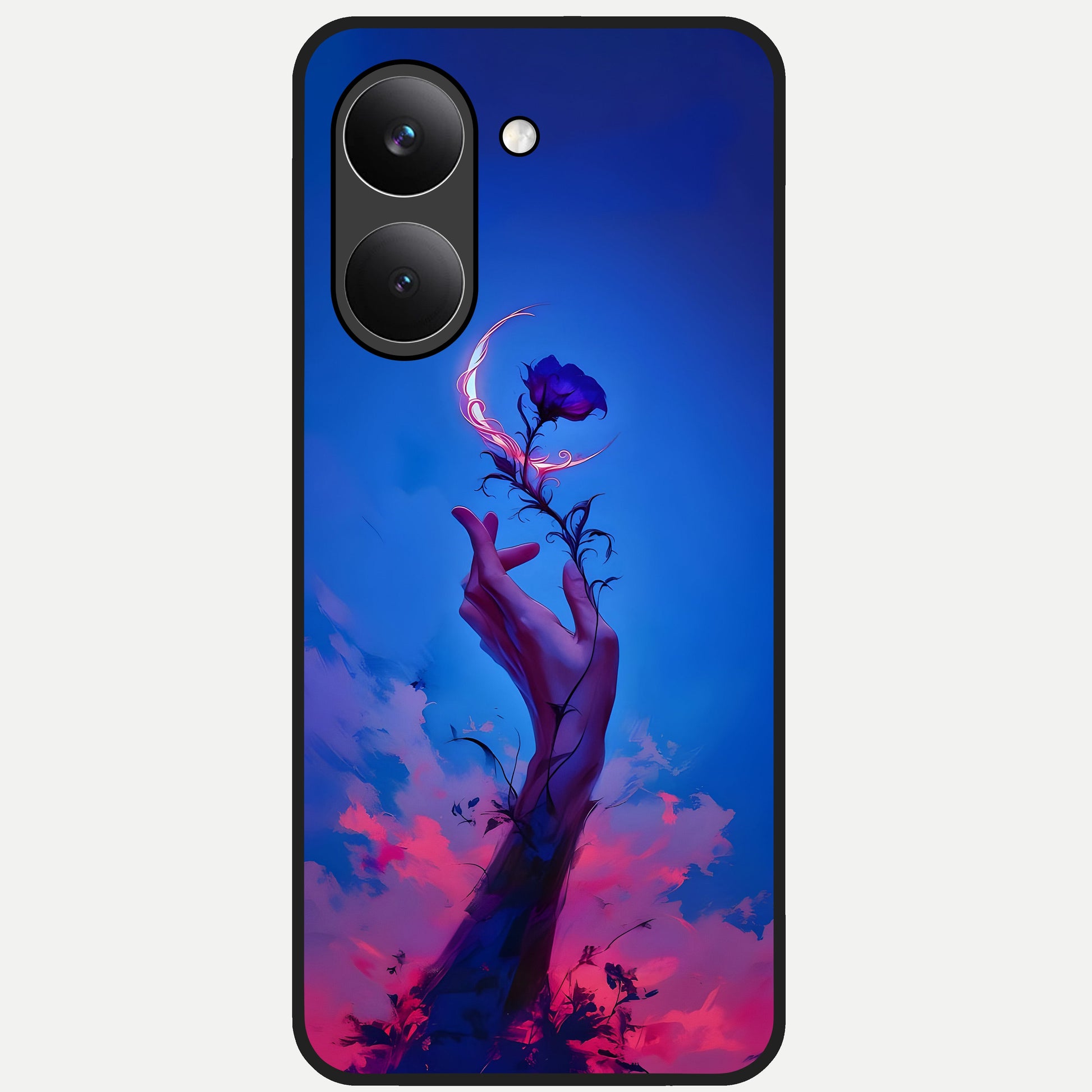  Mystic Hand Glass Case For Poco X8 Pro back cover – full design glossy printed glass finish