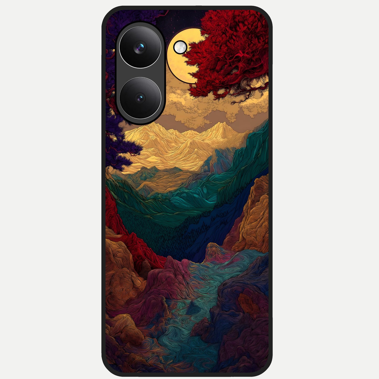  Mystic Valley Light Glass Case For Poco X8 Pro back cover – full design glossy printed glass finish