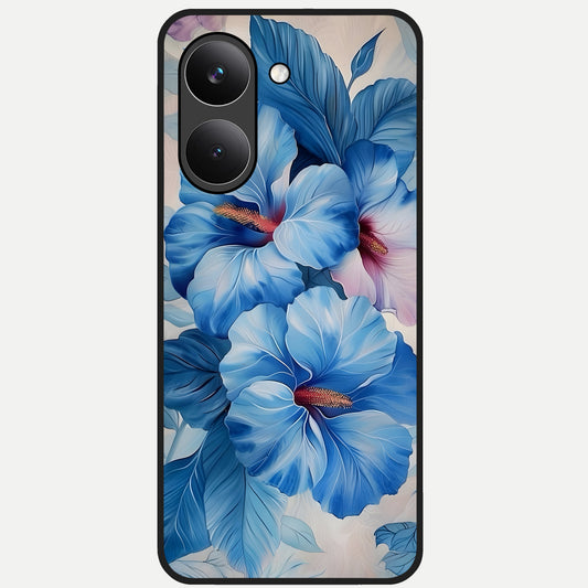  Ocean Hibiscus Grace Glass Case For Poco X8 Pro back cover – full design glossy printed glass finish