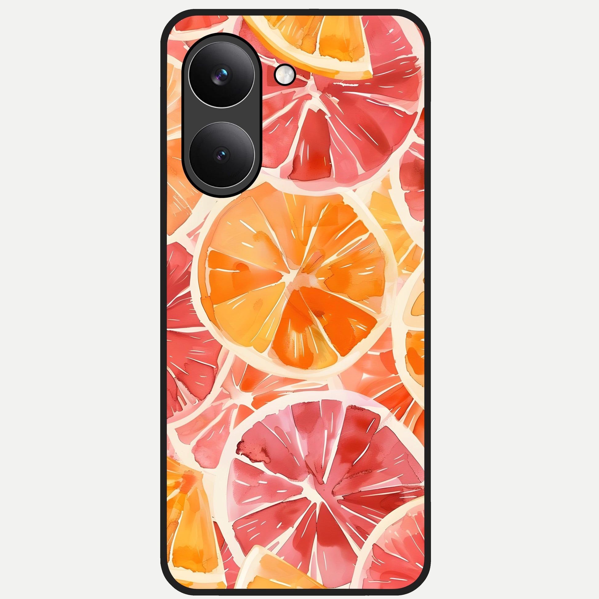  Orange Fruits Pattern Glass Case For Poco X8 Pro back cover – full design glossy printed glass finish