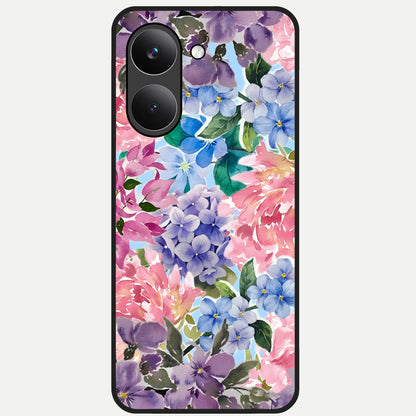  Pastel Floral Mix Glass Case For Poco X8 Pro back cover – full design glossy printed glass finish
