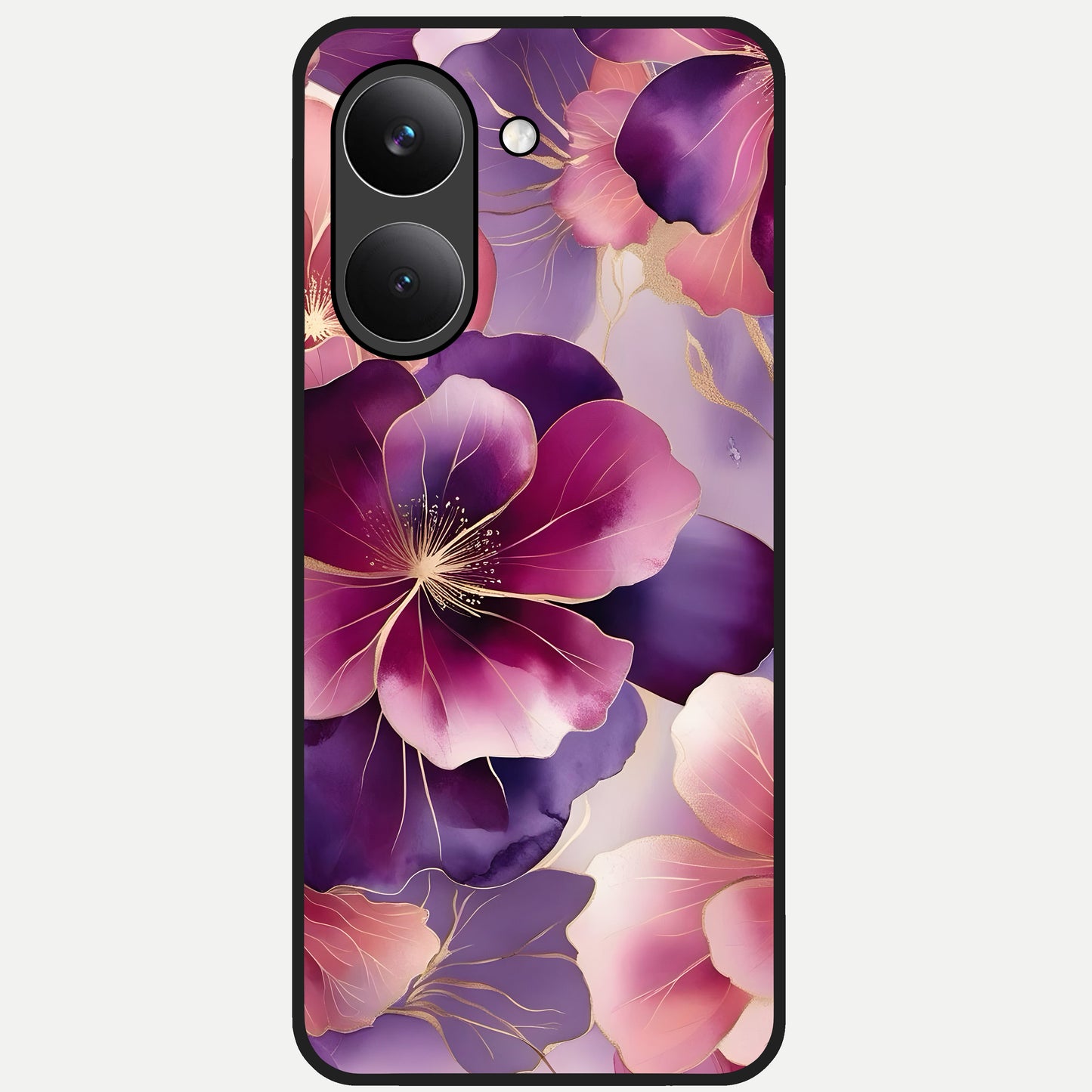  Pink Bouquet Florals Glass Case For Poco X8 Pro back cover – full design glossy printed glass finish