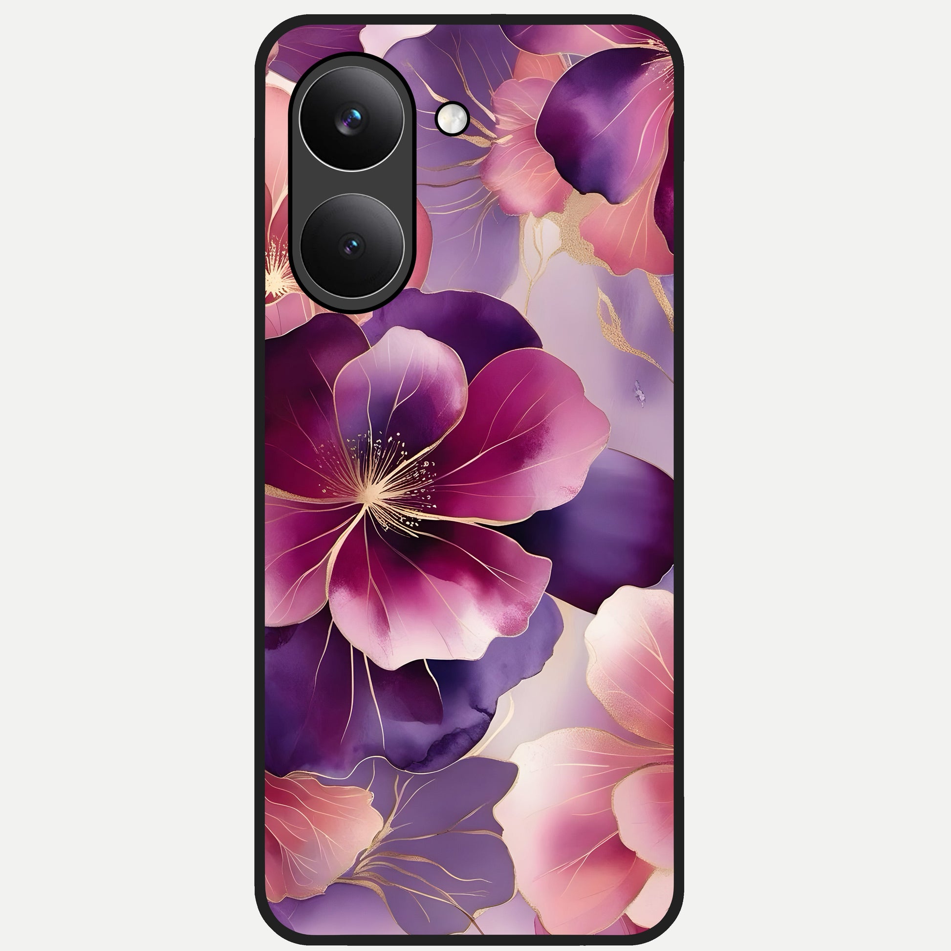 Pink Bouquet Florals Glass Case For Poco X8 Pro back cover – full design glossy printed glass finish
