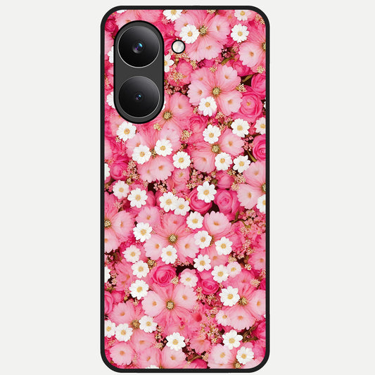  Pink Daisy Bliss Glass Case For Poco X8 Pro back cover – full design glossy printed glass finish