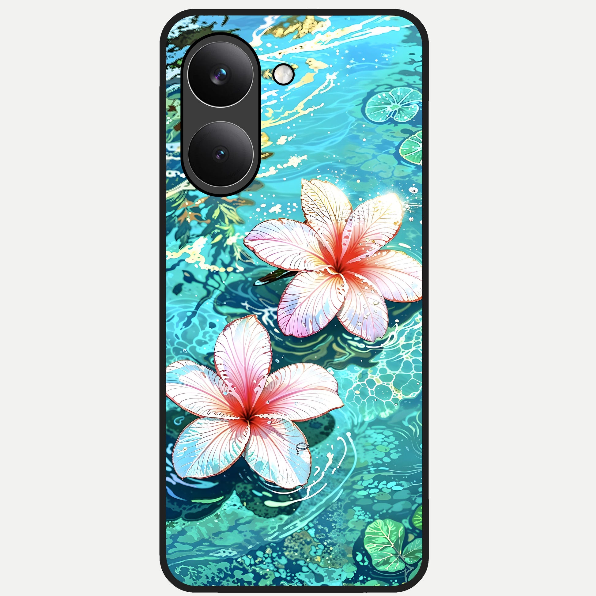  Pink Flowers in Water Glass Case For Poco X8 Pro back cover – full design glossy printed glass finish