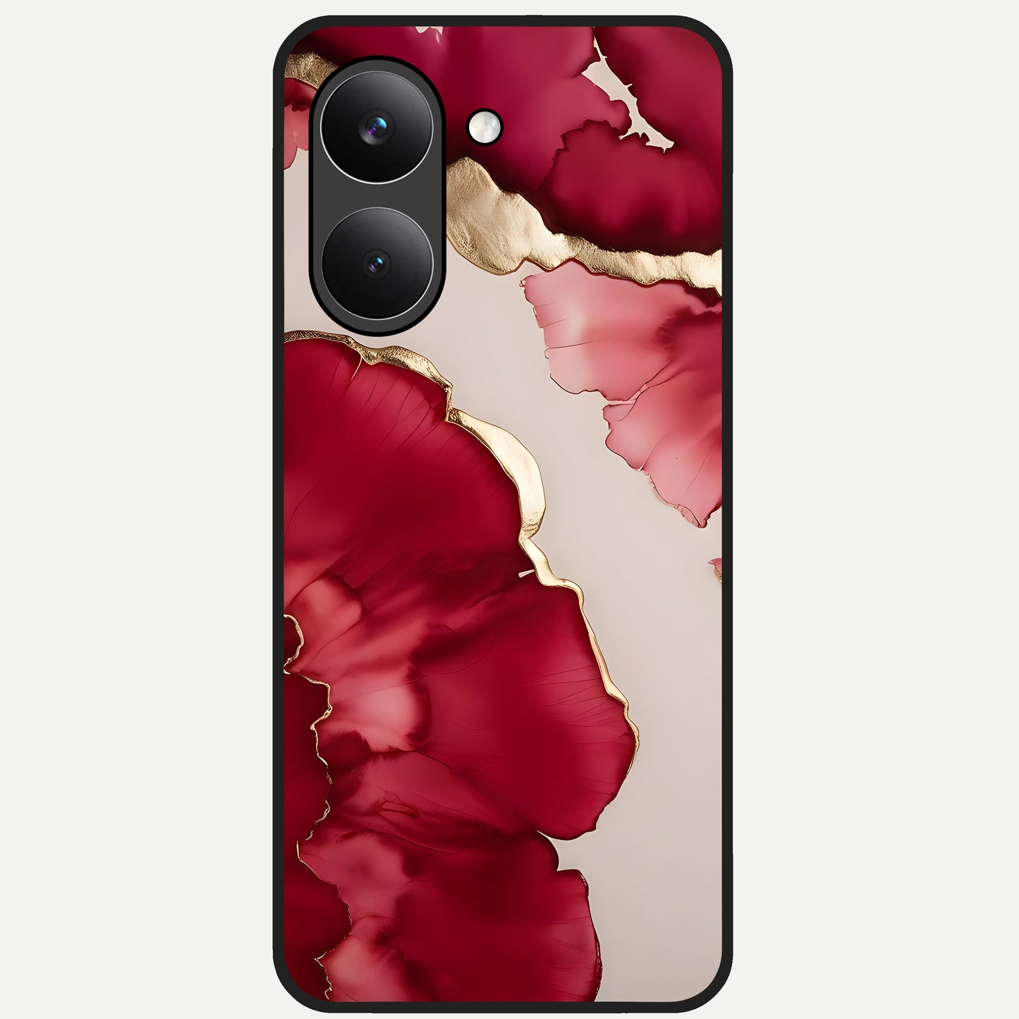  Pink And White Marble Glass Case For Poco X8 Pro back cover – full design glossy printed glass finish