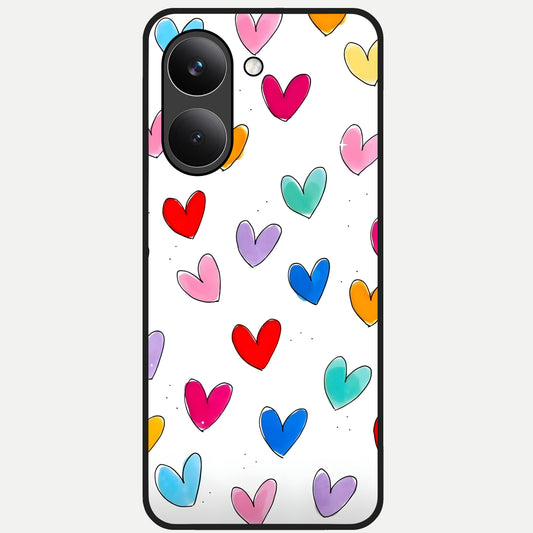  Playful Love Doodles Glass Case For Poco X8 Pro back cover – full design glossy printed glass finish