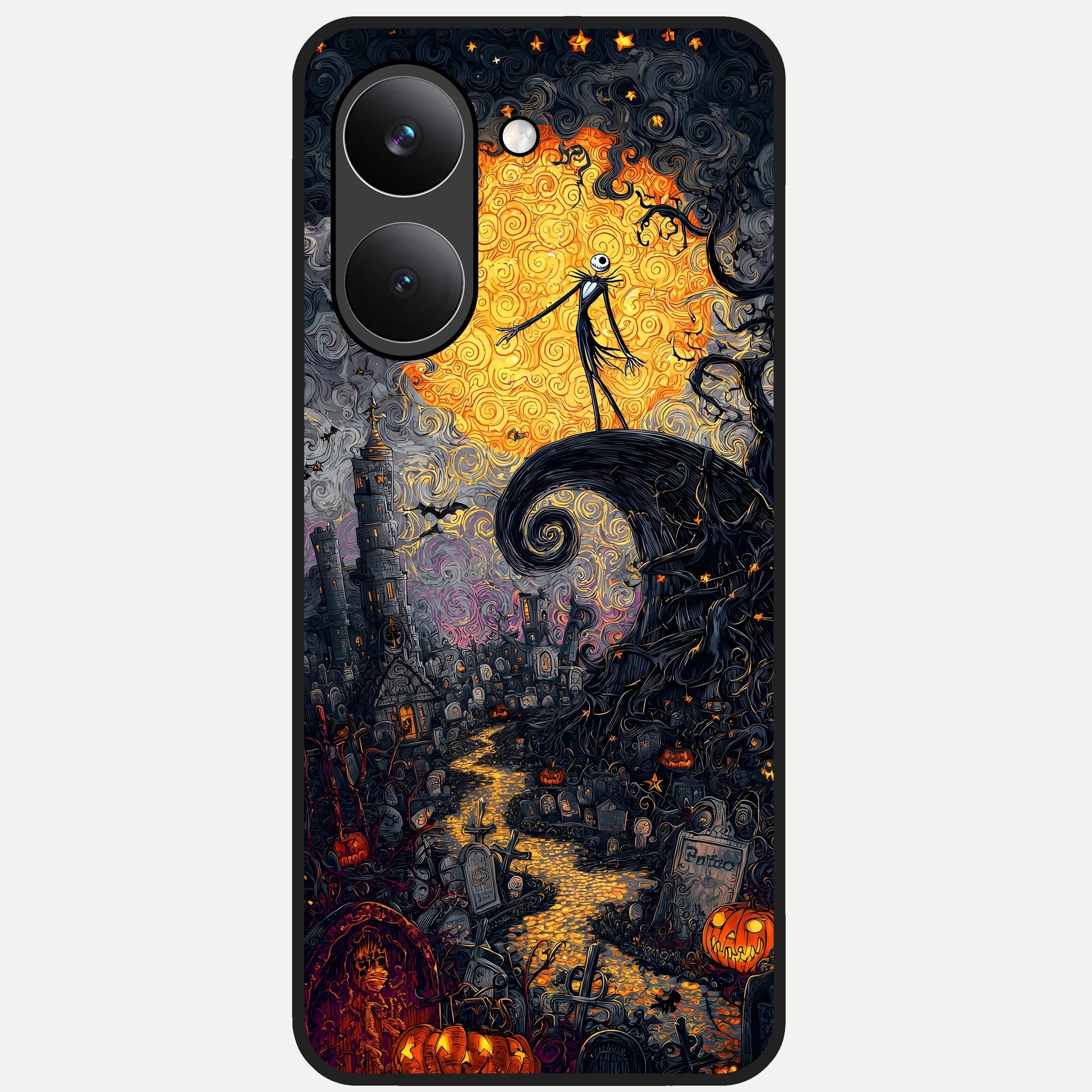  Pumpkin Moonlight Tale Glass Case For Poco X8 Pro back cover – full design glossy printed glass finish