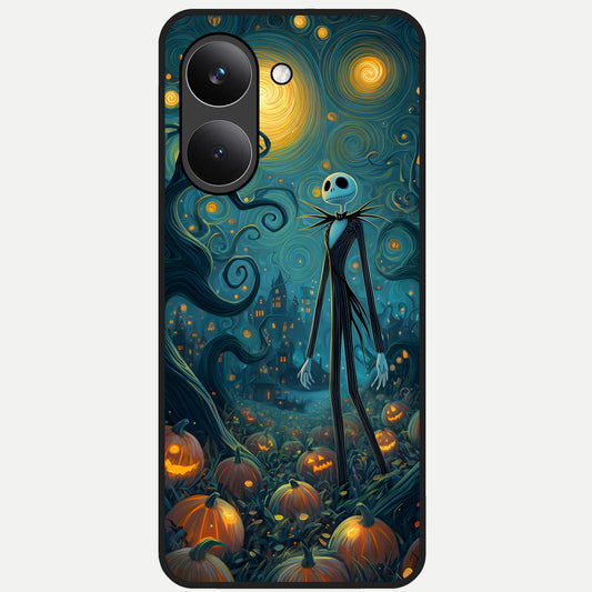  Pumpkin Moon Night Glass Case For Poco X8 Pro back cover – full design glossy printed glass finish