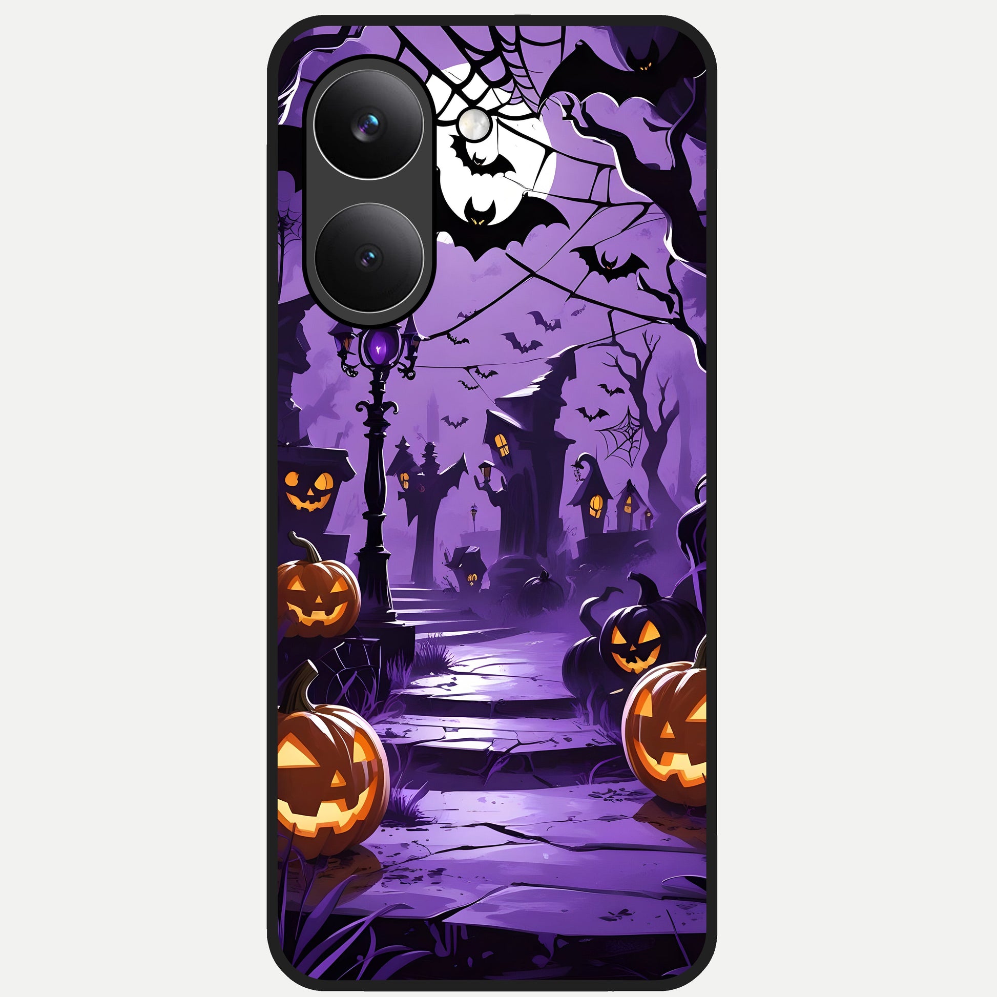  Pumpkin Patch Halloween Glass Case For Poco X8 Pro back cover – full design glossy printed glass finish