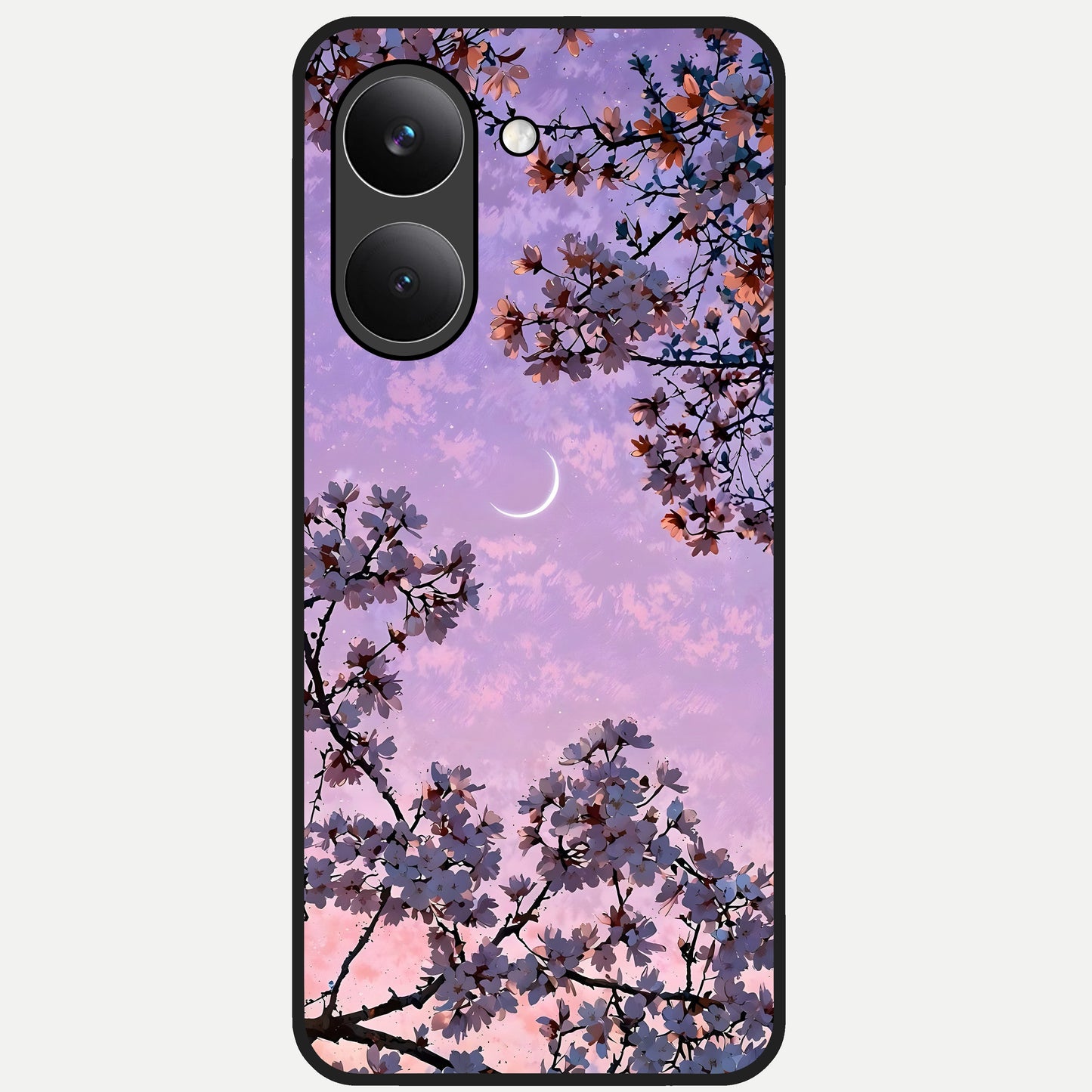  Purple Serenity Moon Glass Case For Poco X8 Pro back cover – full design glossy printed glass finish