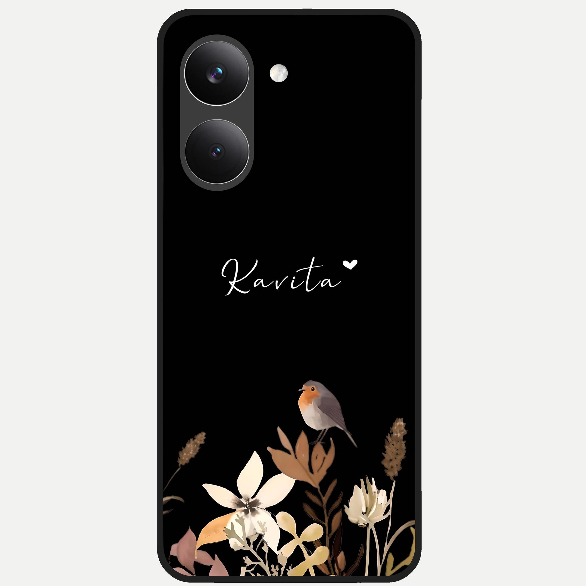  Quiet Garden Tune Custom Name Glass Case For Poco X8 Pro back cover – full design glossy printed glass finish