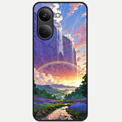  Rainbow Valley Dream Glass Case For Poco X8 Pro back cover – full design glossy printed glass finish