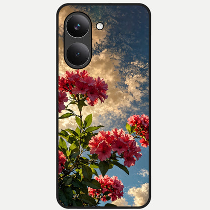  Red Bloom Skies Glass Case For Poco X8 Pro back cover – full design glossy printed glass finish