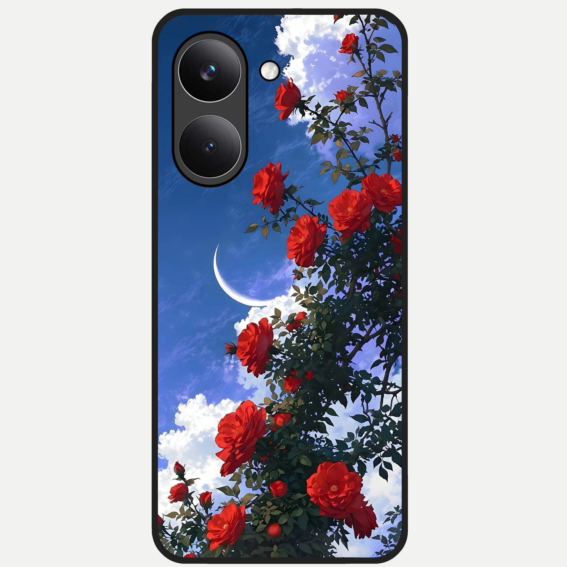  Rose Drift Flowers Glass Case For Poco X8 Pro back cover – full design glossy printed glass finish