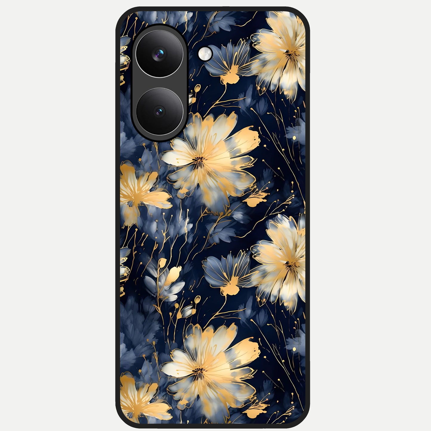  Royal Petal Dream Glass Case For Poco X8 Pro back cover – full design glossy printed glass finish