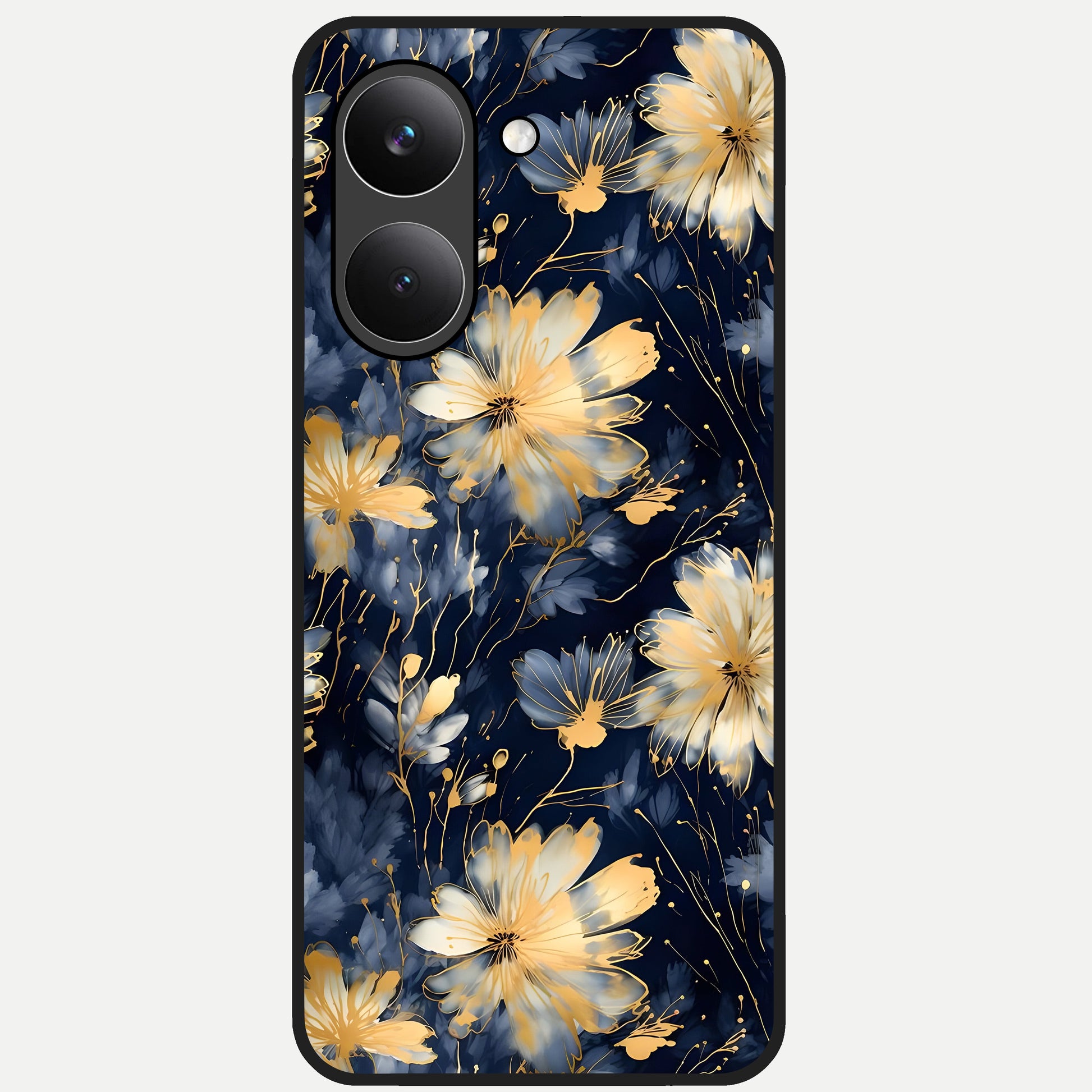  Royal Petal Dream Glass Case For Poco X8 Pro back cover – full design glossy printed glass finish
