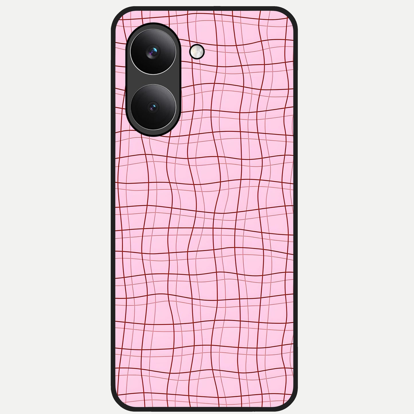  Soft Grid Bliss Glass Case For Poco X8 Pro back cover – full design glossy printed glass finish