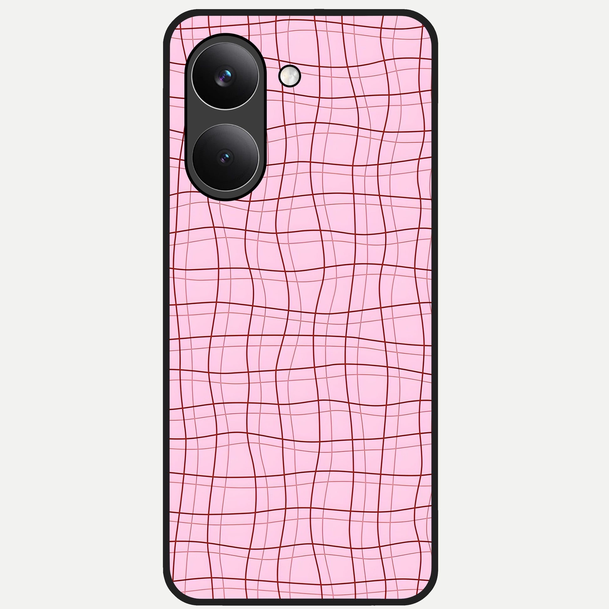  Soft Grid Bliss Glass Case For Poco X8 Pro back cover – full design glossy printed glass finish