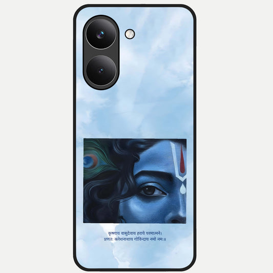  Spiritual Krishna Glass Case For Poco X8 Pro back cover – full design glossy printed glass finish